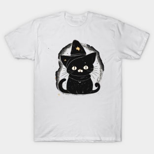 Cute black Halloween kitty in a hat T-Shirt